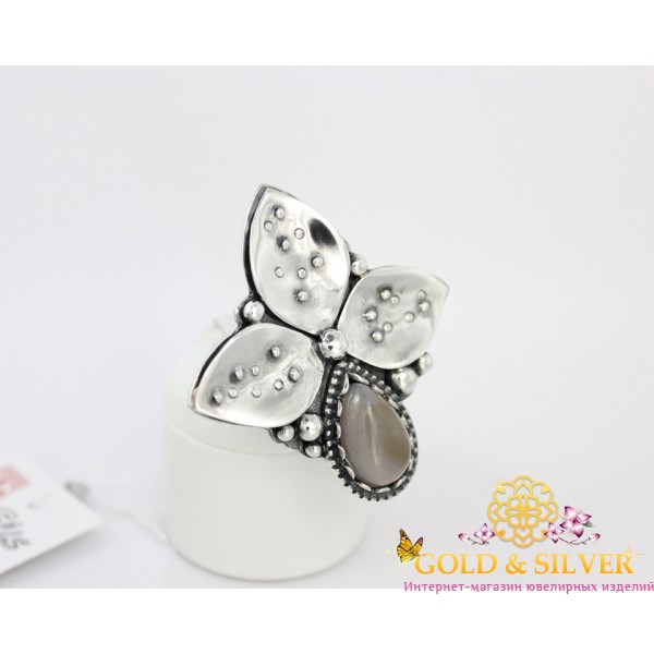 Жіноча каблучка срібна "Болейн" з агатом 10227к , Gold & Silver Gold & Silver, Украина